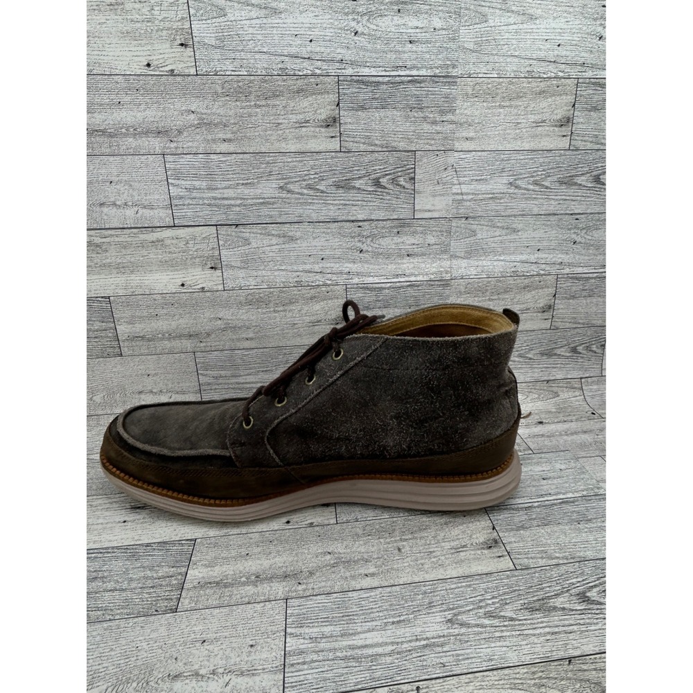 Cole Haan Grand.OS Men Size 11.5 M Grey Suede Moc Toe Chukka Boots C23433 - Picture 6 of 14